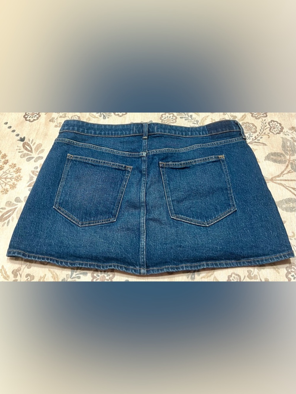 Abercrombie & Fitch Curve Love Mid Rise Denim Mini Skirt Dark Blue Size 32 - Picture 10 of 10